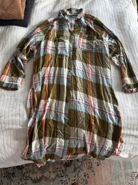 Anthropologie button down duster shirt